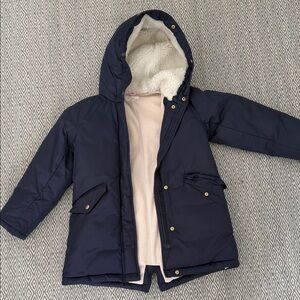 J. Crew Navy Kids Puffer Coat with Hood